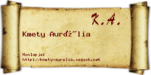 Kmety Aurélia névjegykártya